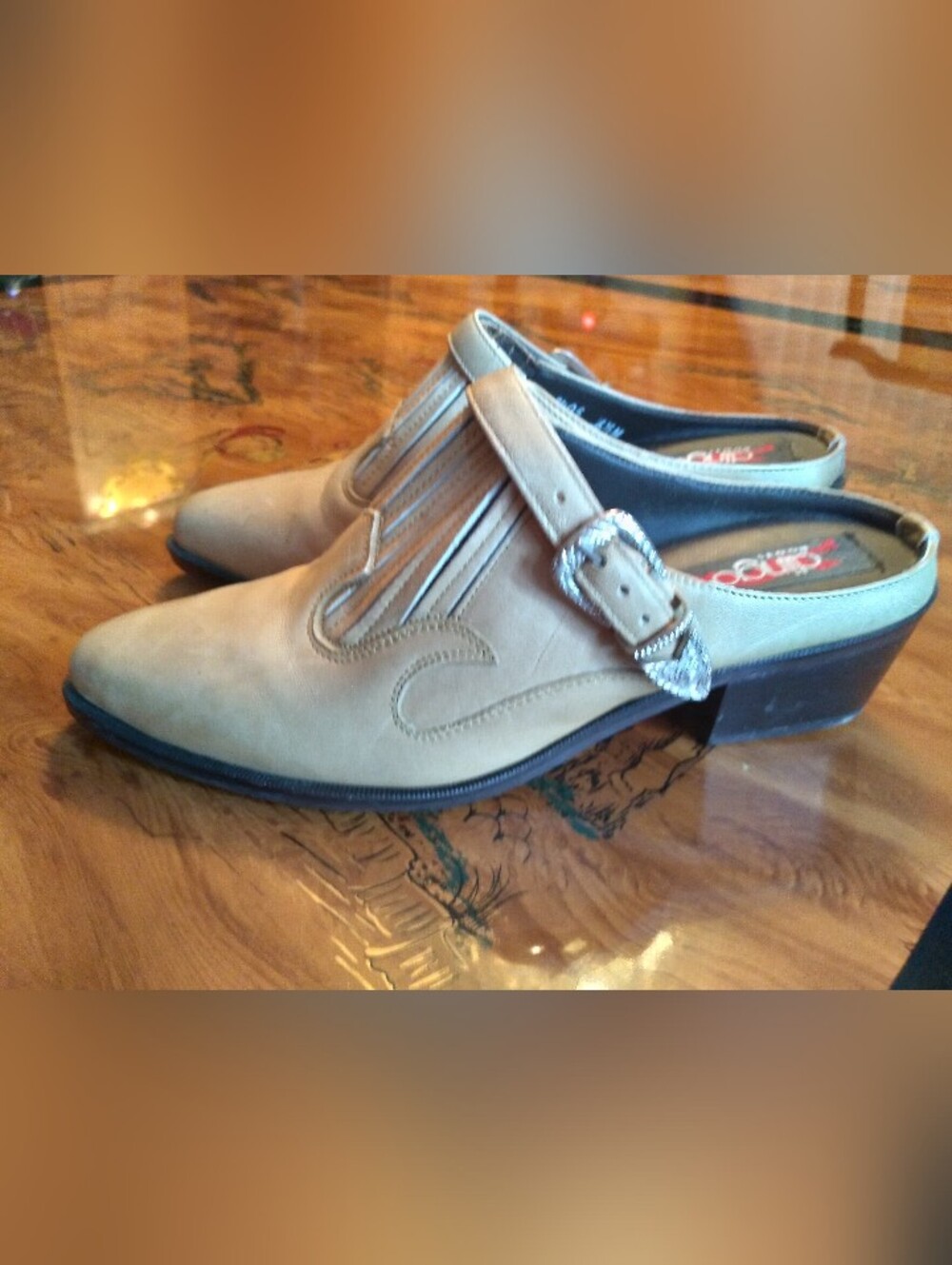 Women's Vintage Western Tan Dingo Shooties, Mules, Boots, Sz. 6.5 EUC
